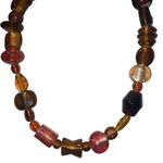 Venetian Style Italian Murano Glass Bead Necklace Brown Photo 0