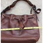 Dooney & Bourke Vintage  Dark Brown Leather Drawstring Shoulder Bag Purse Photo 6