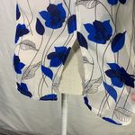 W5 Sheer White, Blue, and Black Floral Tank Top Size Small Photo 7