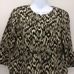 Nanette Lepore Womens Tribal Black/White/Teal-Gray 3/4 Length Sleeve Blazer-Sz 4 Photo 1