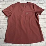 FIGS  scrub top one pocket Terra cotta dark mauve M Photo 0