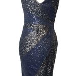 Badgley Mischka  collection sequin black blue dress sz 6 Photo 1