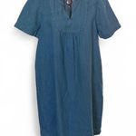 Madewell  Women's Chambray Denim Dress S Short Sleeve V-Neck Casual Classic Photo 0