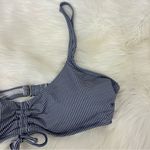 Kona Sol Navy White Gingham Bikini Top Size XL Photo 3