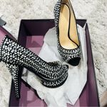 Enzo Angiolini  Rhinestone Black Platform Heels Photo 0