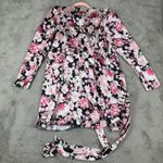 Bardot NWT  Floral Mini Dress Ruffle Samara Rose‎ Party Cocktail Black Pink S Photo 7