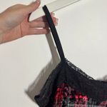 Womens Tank Top Red Black Velvet Lace Trim Plaid Punk Grunge Y2K Goth Rockstar Photo 6