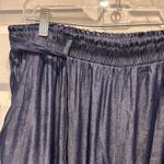LuLaRoe Dianne Women's L Chambray Wide Leg Pants Elastic Waist Belted Pockets Photo 3