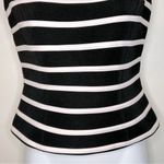 Cache Vintage Boatneck Bodycon Black & White Striped Top Size 2 Photo 4