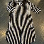 7 For All Mankind  Striped Midi Dress (M) black/gold Photo 3