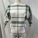 Adrienne Vittadini  Crewneck Dolman 3/4 sleeve plaid‎ Sweater Womens xs green Photo 1