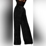 Women High Elastic Waist Wide Leg Palazzo Pants Loose Long Pant (376) Black Size XL Photo 1