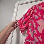 Source Unknown Women's Babydoll Top Plus Pink Lepoard Print Blouse V Neck Size 3x Loose Preppy Photo 8