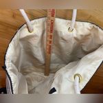 Lancôme Paris Large Tote Shoulder Bag Black, Cream Stripes Metallic Silver, Vaca Black Photo 14