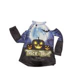 HALLOWEEN Trick or Treat cut out shoulder blouse size L/XL Blue Size L Photo 3