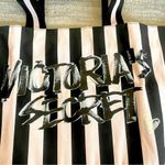 Victoria's Secret Victoria’s Secret Iconic Pink & Black Pinstripe Tote Bag Photo 5