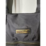 Adrienne Vittadini  Purse Black Nylon Bag Leopard Print Handles Gold Hardware Photo 2