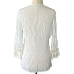 Dress Barn  Semi Sheer Lace Trim Blouse Photo 6
