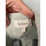 Bohme  Women's‎ Top Medium Collared Frayed Hem Green Peplum Bohemian Blouse Photo 2