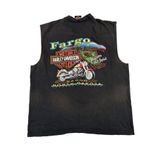 Harley Davidson  - Criss Cross Lace Tank Top in Black Photo 2