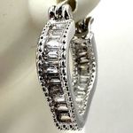 Silver tone rhinestone hoop earrings Photo 0