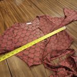 Emory park  Tie Front wrap crop bell sleeve blouse medium Photo 4