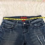 Red Rivet distressed Capri/cropped 23β inseam jeans size 7 Low rise Blingy Photo 2