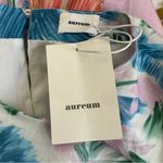 NWT Aureum Crop Top Womens M Pink Floral Puff Sleeve 100% Cotton Coastal Beachy Blue Size M Photo 4