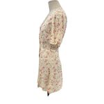 Reformation  Floral Print Button Front Mini Dress Cream Pink Size‎ 4 *Flawed Photo 7