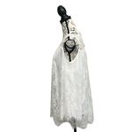 RAIN ivory Lace Crochet Overlay Good Should Tunic Blouse L Beach Boho Sheer White Size L Photo 2