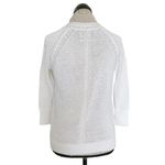 Loft Sweater Womens White Crochet Knit Size XS Long Sleeve Ribbed Solid Stretch Photo 1