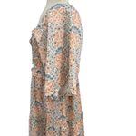 Ivy City Co. Nora Maxi Dress Floral Print Smocked Orange Blue Plus Size 1X Photo 9