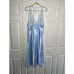 Avon Womens XL Blue Lace Silk Dress Lingerie Chemise Long Satin Nightgown Lace Photo 5