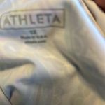Athleta  1x white sleeves floral quarter zip lightweight stretchy bright cute Photo 7