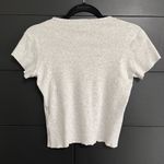 Brandy Melville  Gray Crewneck Baby Tee Women’s T-Shirt One Size GUC Photo 3