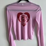 Urban Outfitters  Pink Crop Graphic Blouse Photo 0