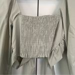 Mable Light Green Long Sleeve Crop Tie Top Size S Photo 5