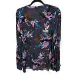 Torrid Floral Print Crinkle Gauze Button Front Peasant Top size 1 (1X) VNeck Photo 3