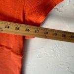 Maurice's  XL Y2k Orange Ribbed Short Sleeve Top‎ V Neck Lace Trim School Photo 5