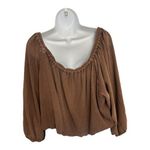 We The Free Free People  Brown The Bubble Tee Size L Off The Shoulder Peasant Top Photo 5