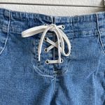Tommy Hilfiger JEANS Vintage 90s Light Wash Denim Lace Up Fly Short Shorts Photo 2