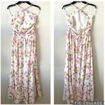 WAYF  Open Back Floral Maxi Dress Ivory‎ L Photo 2