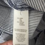 Rafaella  Linen Pants Womens Size 14 Blue Striped Ruched Capris Nautical Beach Photo 3