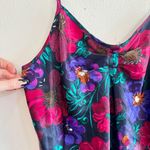 80s Jewel Tone Floral Camisole Sleep Set M/L Black Size L Photo 6