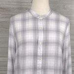 Gap  Long Sleeve Shirt Dress Drop Waist Gray/White Plaid-Medium Photo 1