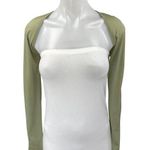 Princess Polly  Women's Green Long Sleeve Stretch Cardigan Bolero Crop Top Size 4 Photo 0