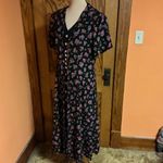 Vintage 90s floral layered maxi dress Black Size 16 Photo 9
