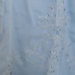 Soft Surroundings  Womens Tunic Dress Ice Blue Floral V Neck Metallic Eyelets L Photo 3