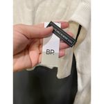 BP  Cropped T-Shirt Top Women's Medium White Waffle Knit Long Sleeve Henley A02 Photo 2