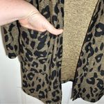 Tickled Teal  Green/Black Animal Print Open Front Cardigan size Small Photo 4